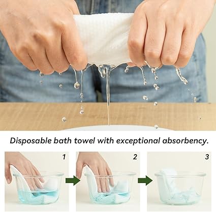 OMAE 10-Pack Disposible Bath Towels-70x140cm,Soft & Thick Cotton Bath Towel, Hygienic Travel Towels For Hotel, Spa, Gym, Salon, Beach & Camping