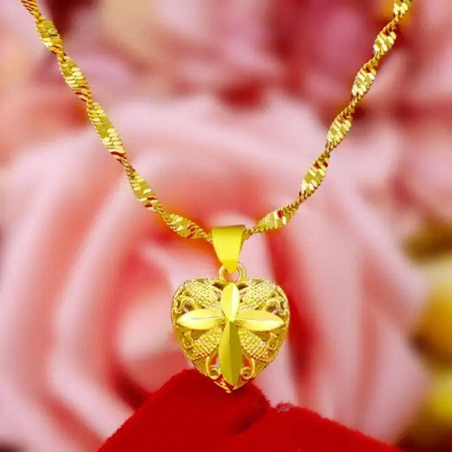 Gold Heart Necklace For Women