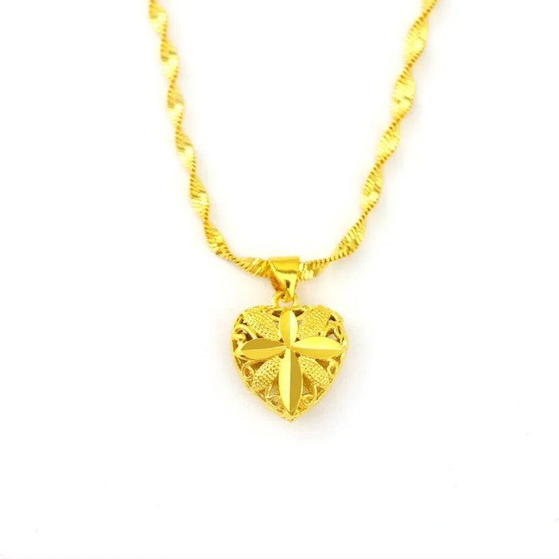 Gold Heart Necklace For Women